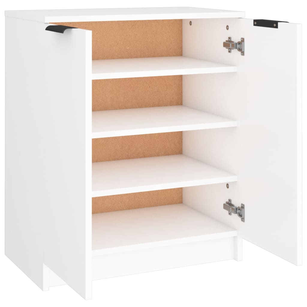 skoskab 59x35x70 cm konstrueret træ hvid