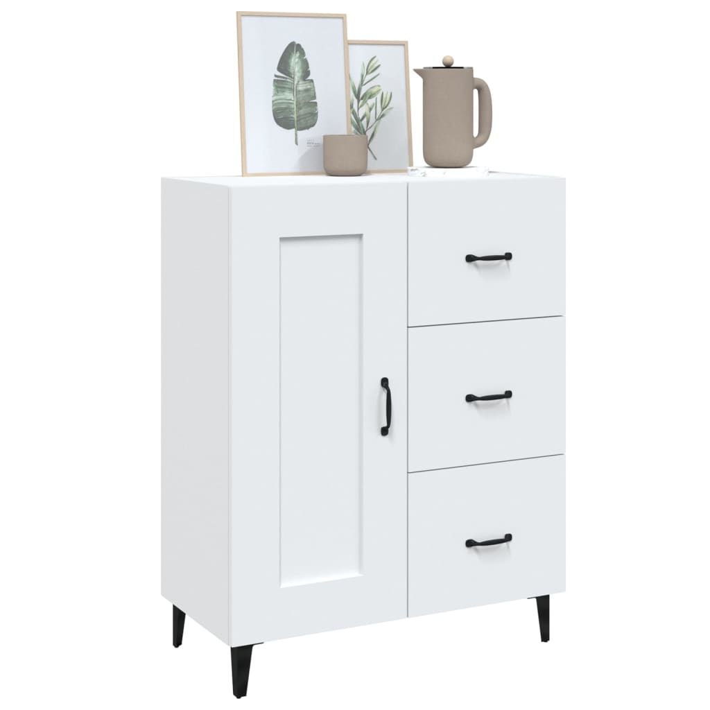 skænk 69,5x34x90 cm konstrueret træ hvid