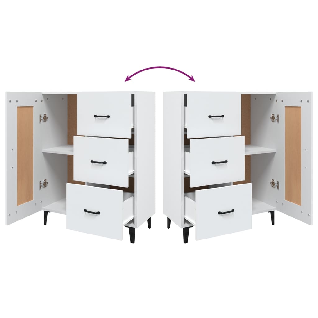skænk 69,5x34x90 cm konstrueret træ hvid