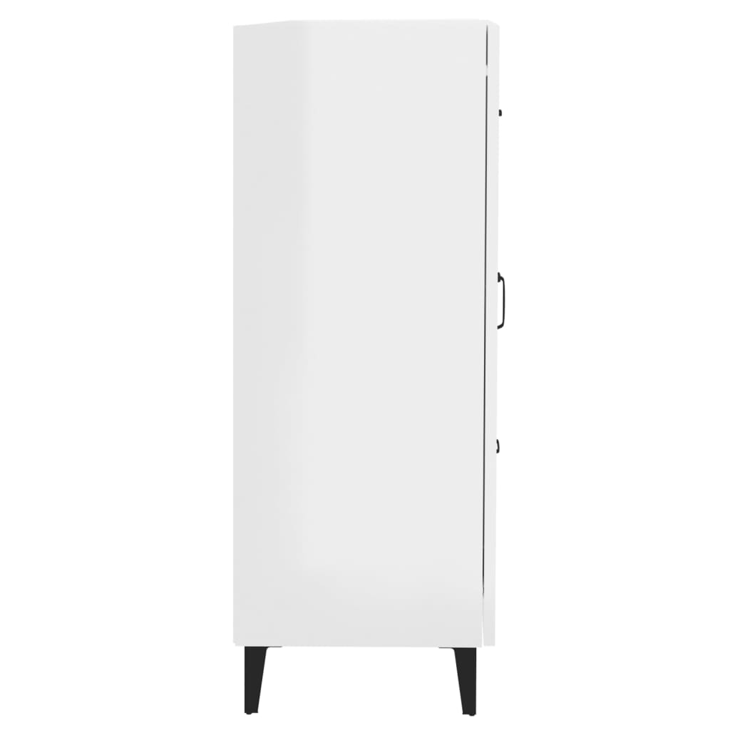 skænk 69,5x34x90 cm konstrueret træ hvid højglans