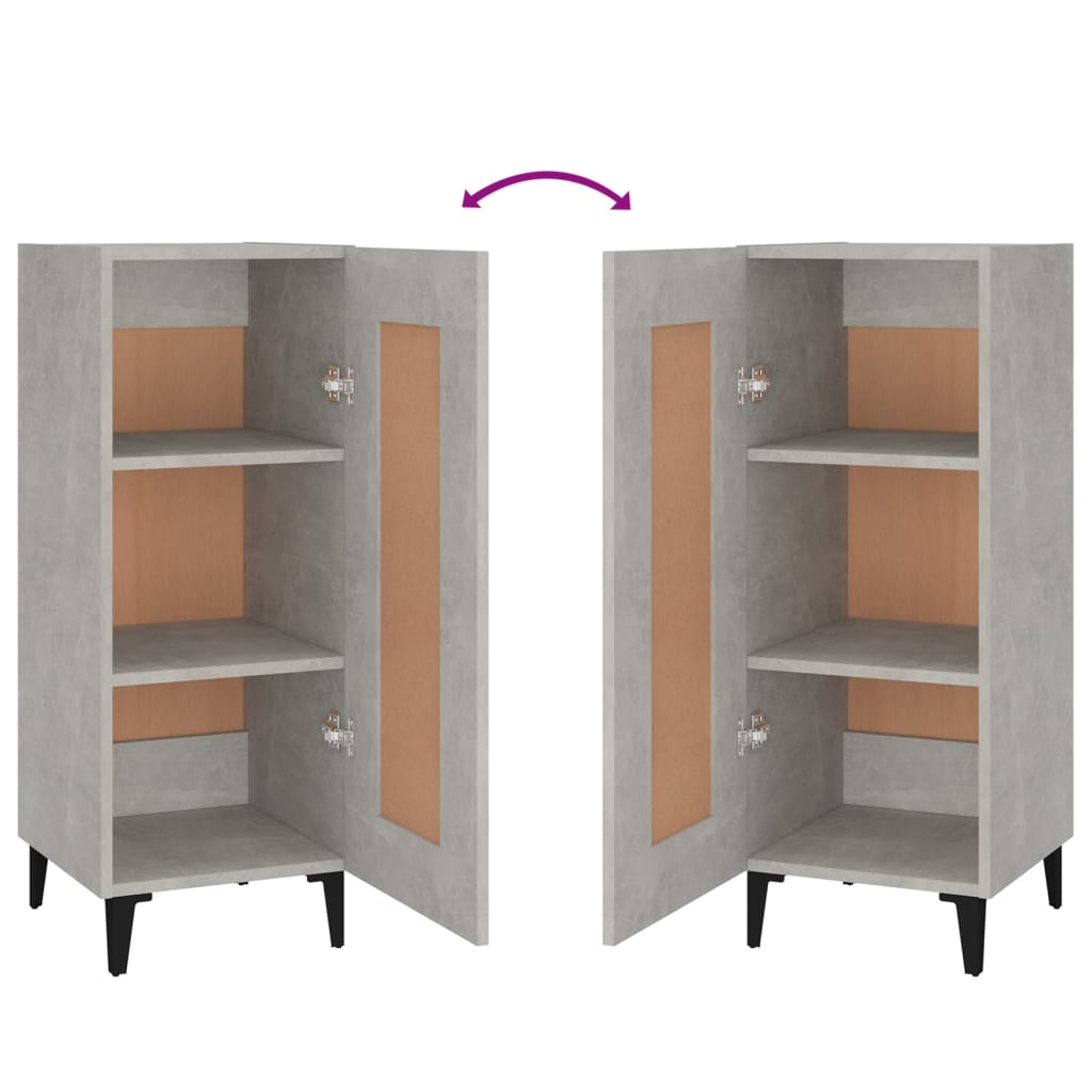 skænk 34,5x34x90 cm konstrueret træ betongrå