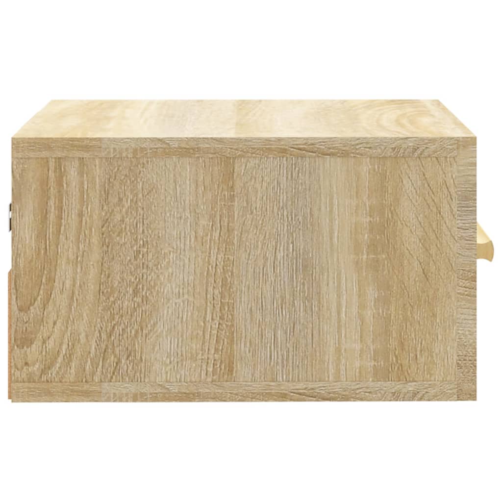 væghængte sengeborde 2 stk. 35x35x20 cm sonoma-eg
