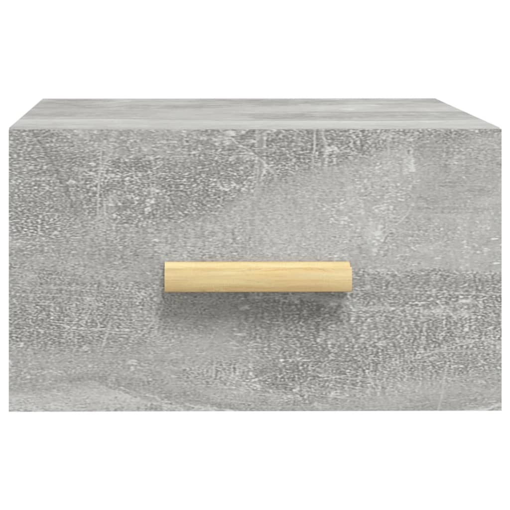 væghængt sengebord 35x35x20 cm betongrå