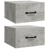væghængte sengeborde 2 stk. 35x35x20 cm betongrå