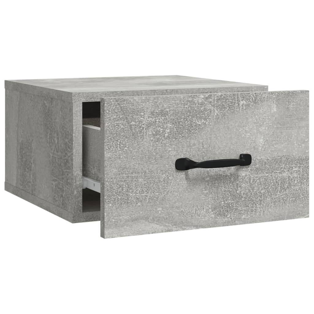 væghængte sengeborde 2 stk. 35x35x20 cm betongrå