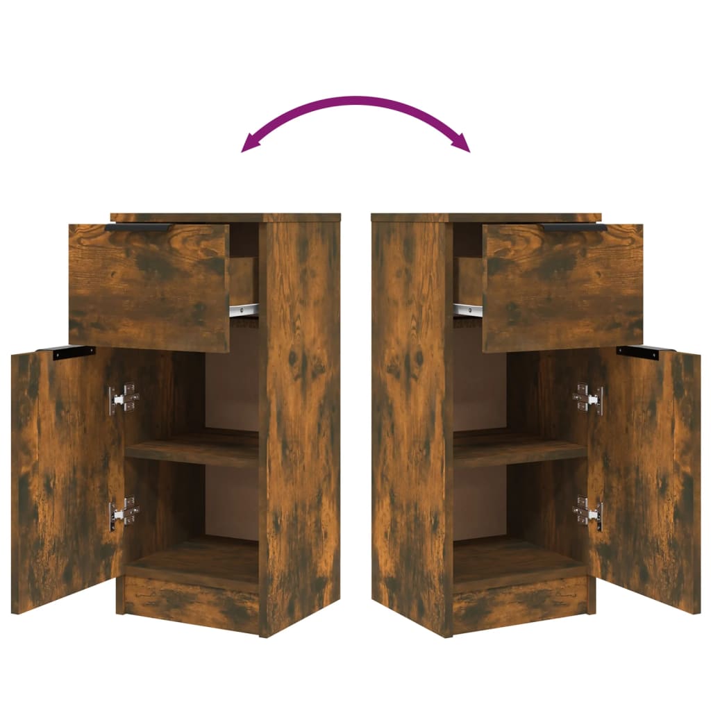 skænk 30x30x70 cm konstrueret træ røget egetræsfarve