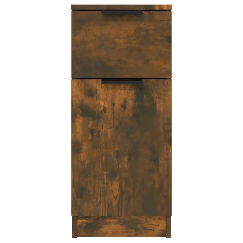 skænke 2 stk. 30x30x70 cm konstrueret træ røget egetræ