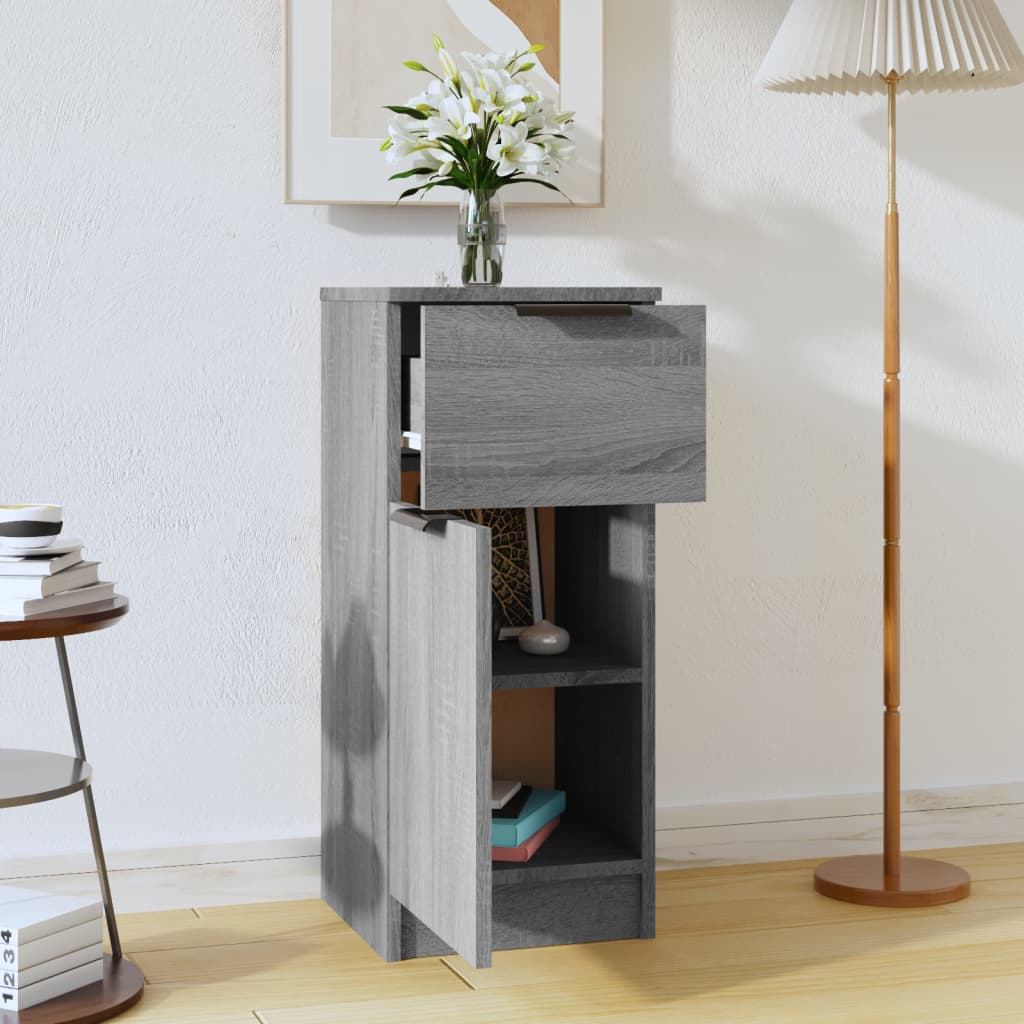 skænk 30x30x70 cm konstrueret træ grå sonoma-eg