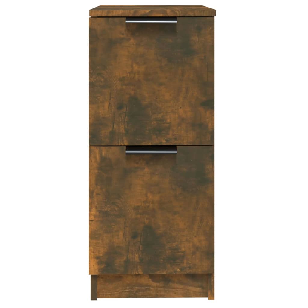 skænke 2 stk. 30x30x70 cm konstrueret træ røget egetræ