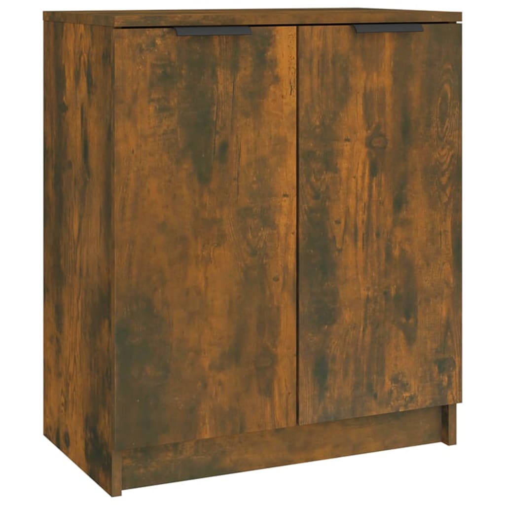 skoskab 59x35x70 cm konstrueret træ røget egetræsfarve