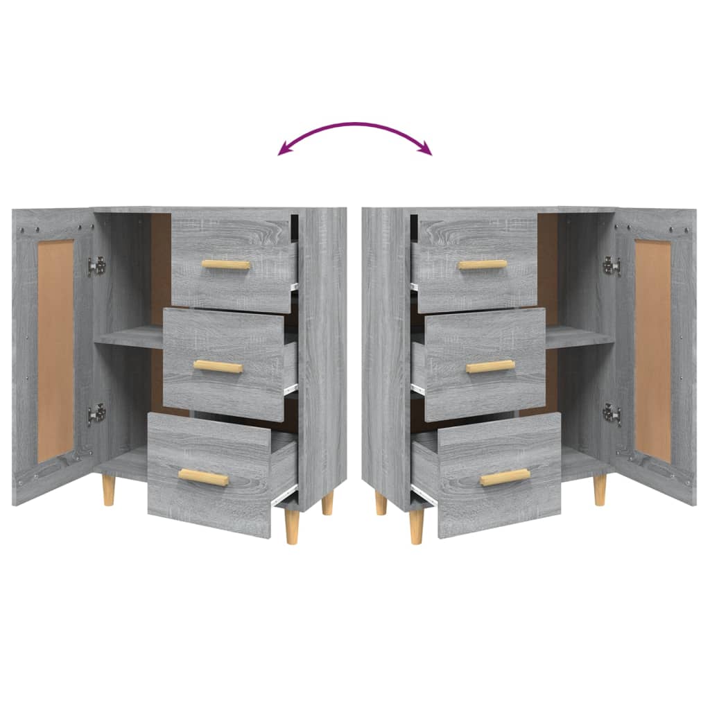 skænk 69,5x34x90 cm konstrueret træ grå sonoma-eg