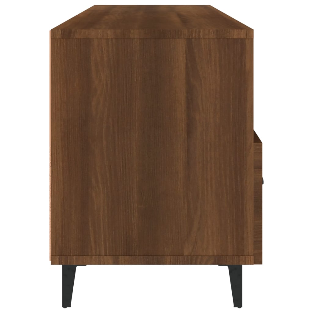 tv-bord 102x35x50 cm konstrueret træ brun egetræsfarve