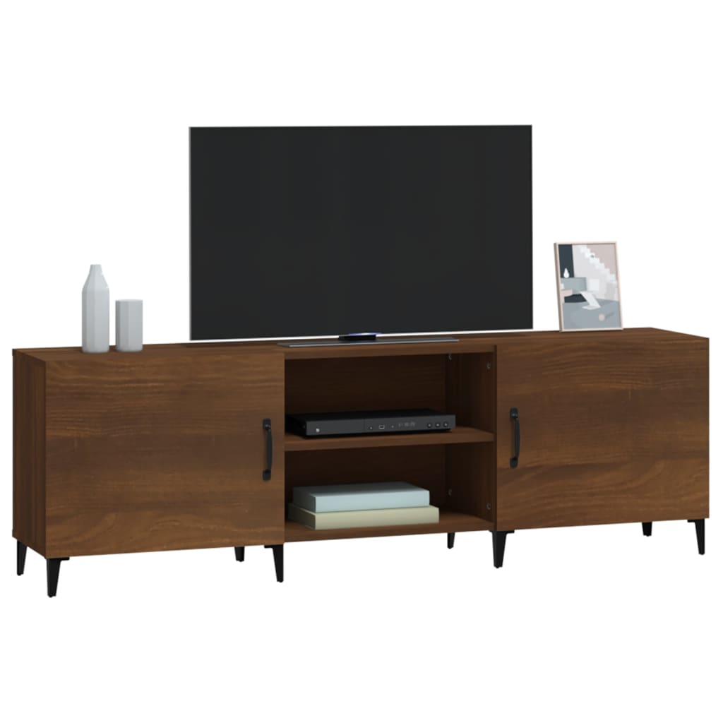 tv-bord 150x30x50 cm konstrueret træ brun egetræsfarve