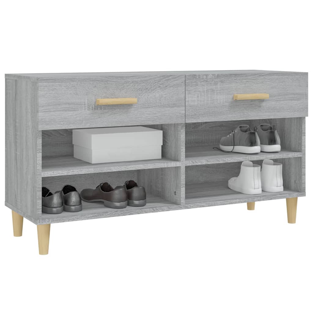skoskab 102x35x55 cm konstrueret træ grå sonoma-eg
