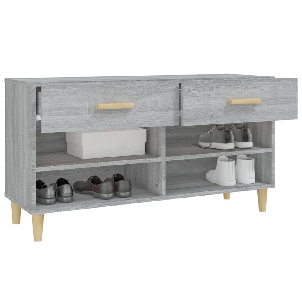 skoskab 102x35x55 cm konstrueret træ grå sonoma-eg