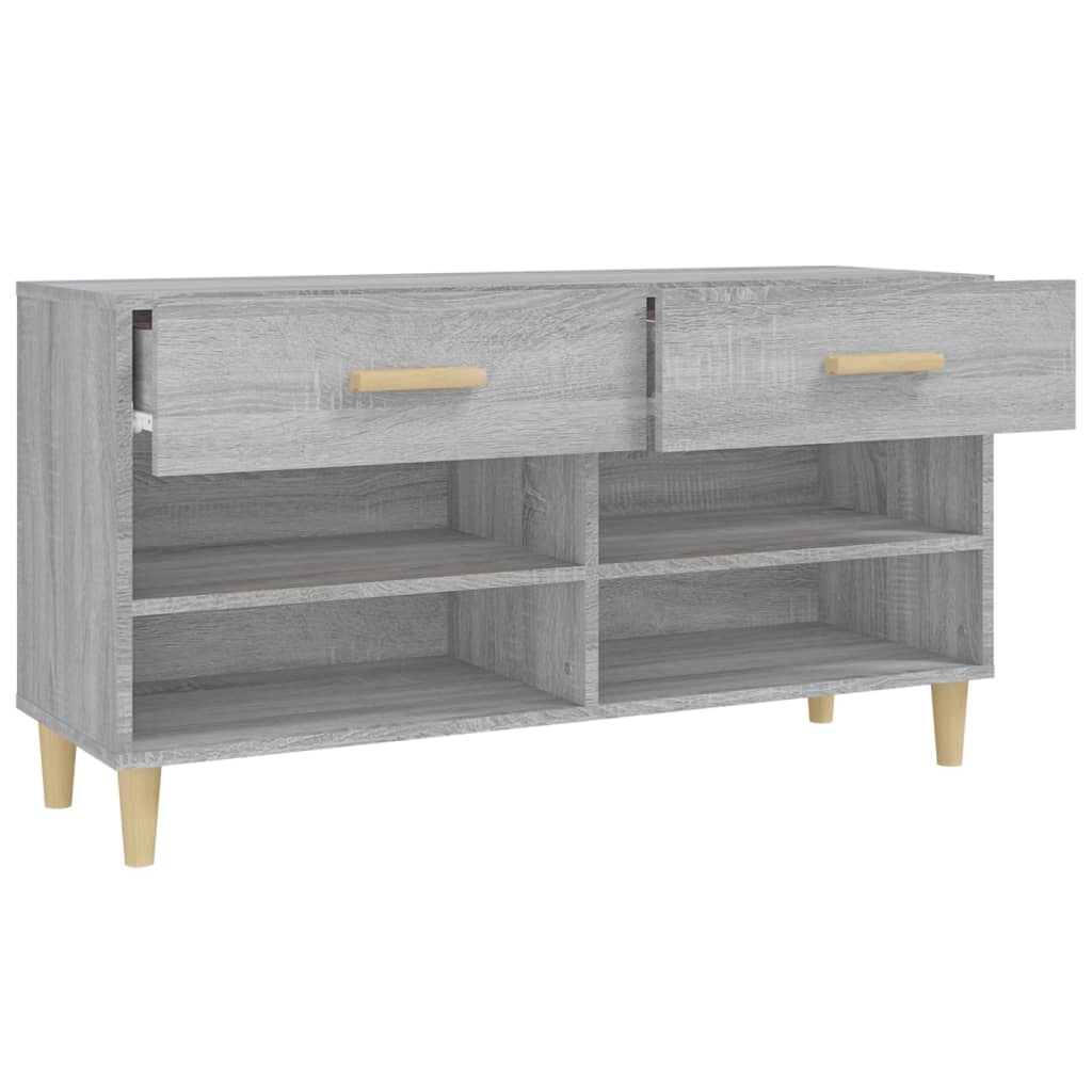 skoskab 102x35x55 cm konstrueret træ grå sonoma-eg