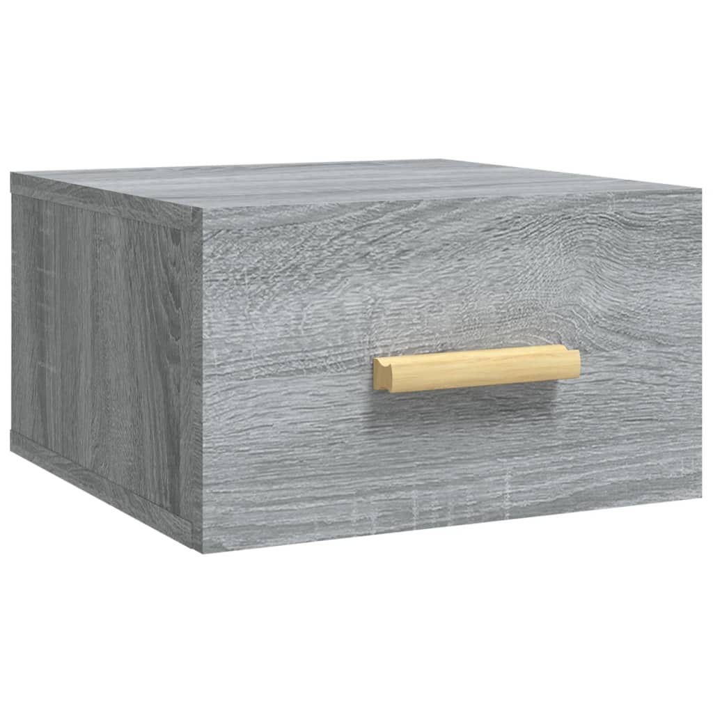 væghængt sengebord 35x35x20 cm grå sonoma-eg