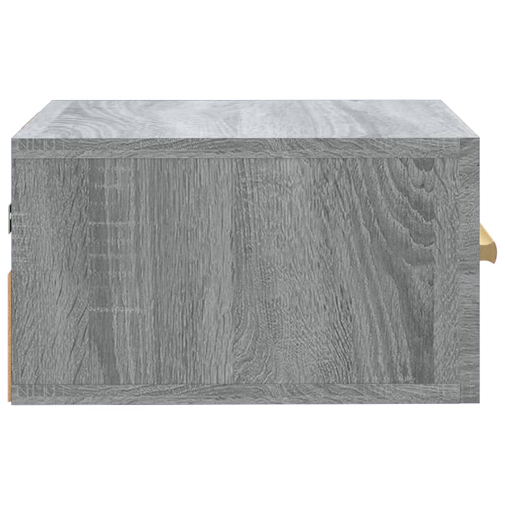 væghængt sengebord 35x35x20 cm grå sonoma-eg