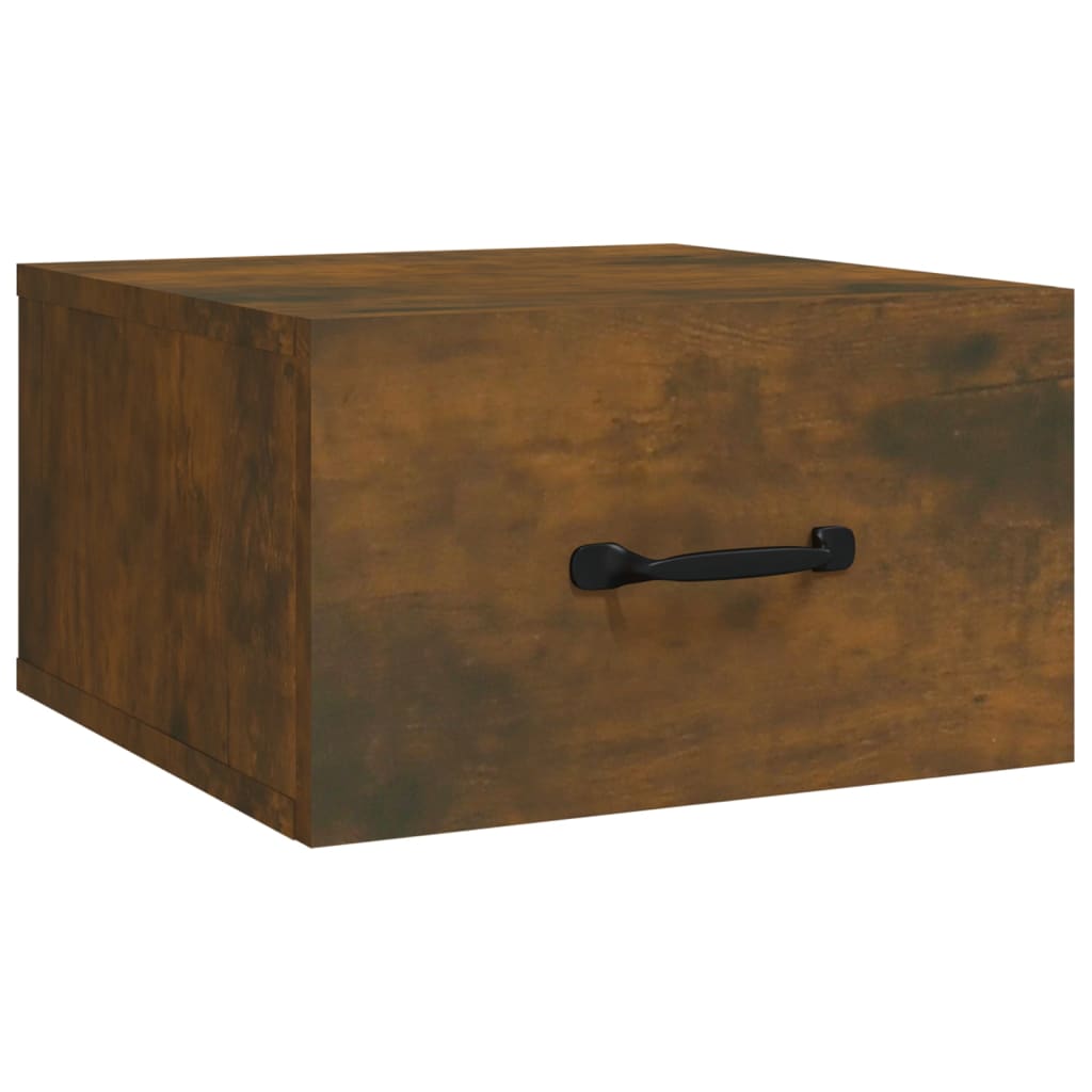 væghængt sengebord 35x35x20 cm røget egetræsfarve