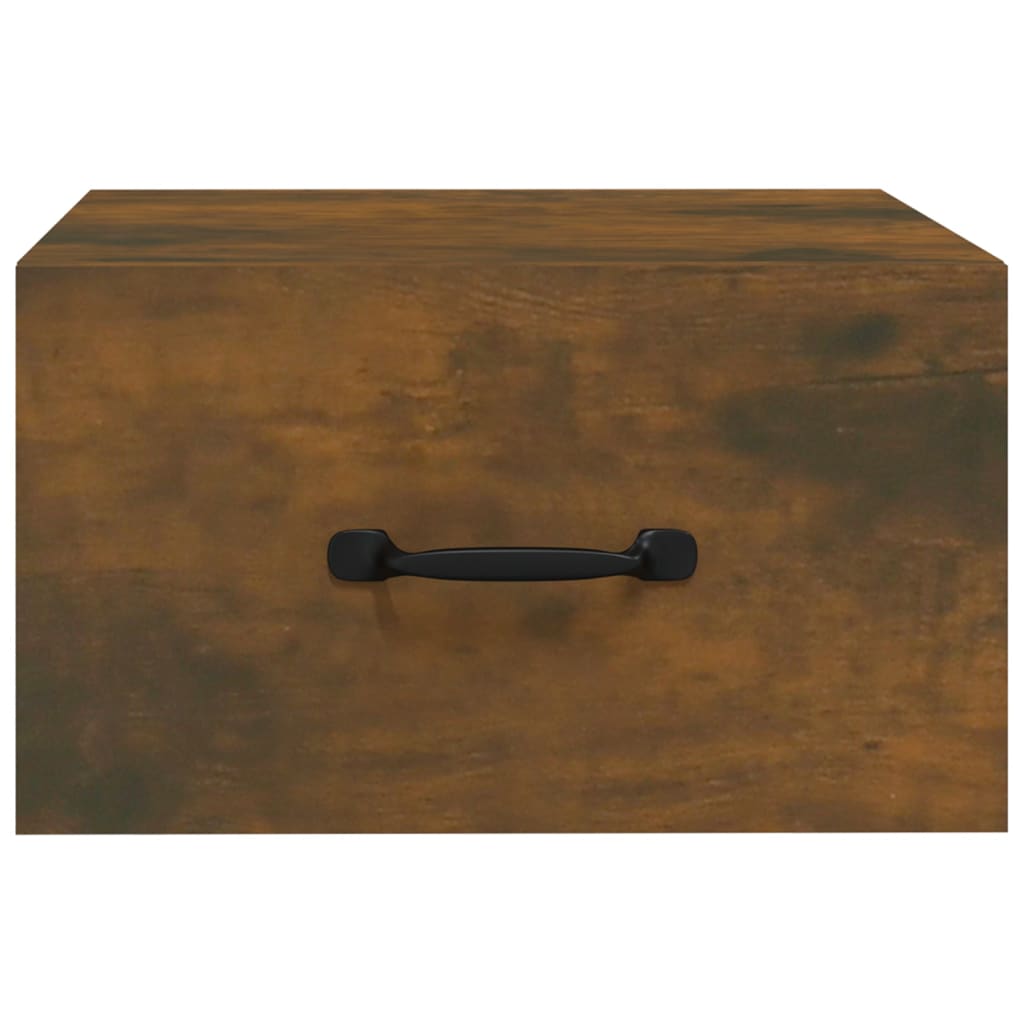 væghængt sengebord 35x35x20 cm røget egetræsfarve