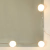 makeupbord med LED-lys 60x40x140 cm brun egetræsfarve