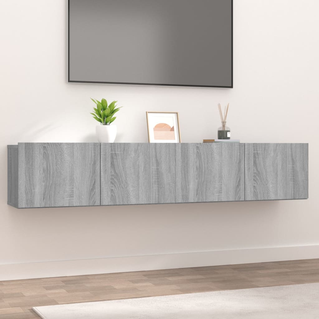 tv-skabe 2 stk. 80x30x30 cm konstrueret træ grå sonoma-eg