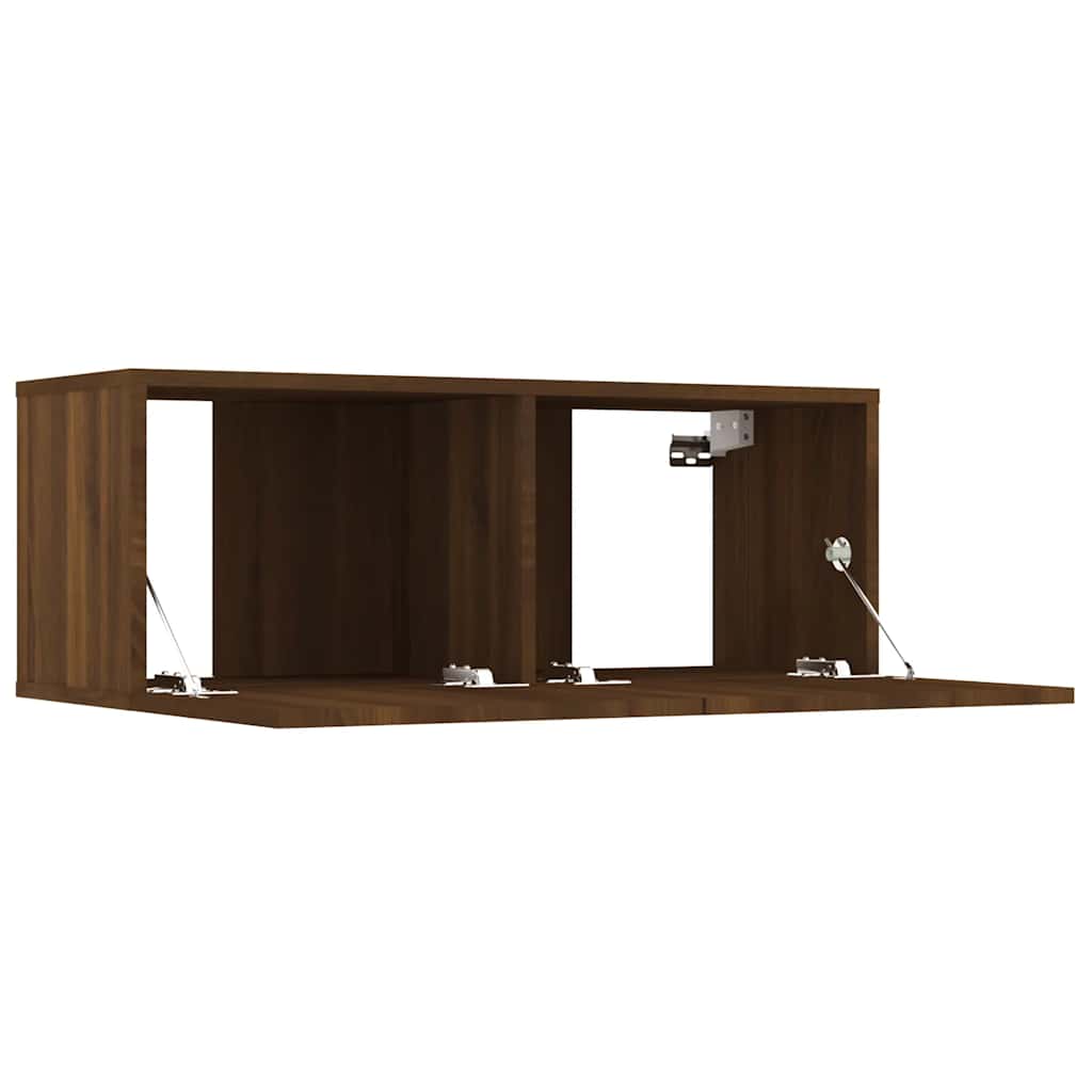 tv-skabe 2 stk. 80x30x30 cm konstrueret træ brun egetræsfarve