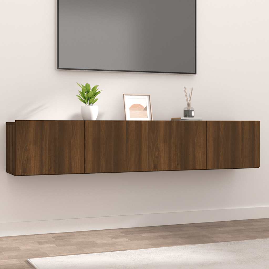 tv-skabe 2 stk. 80x30x30 cm konstrueret træ brun egetræsfarve