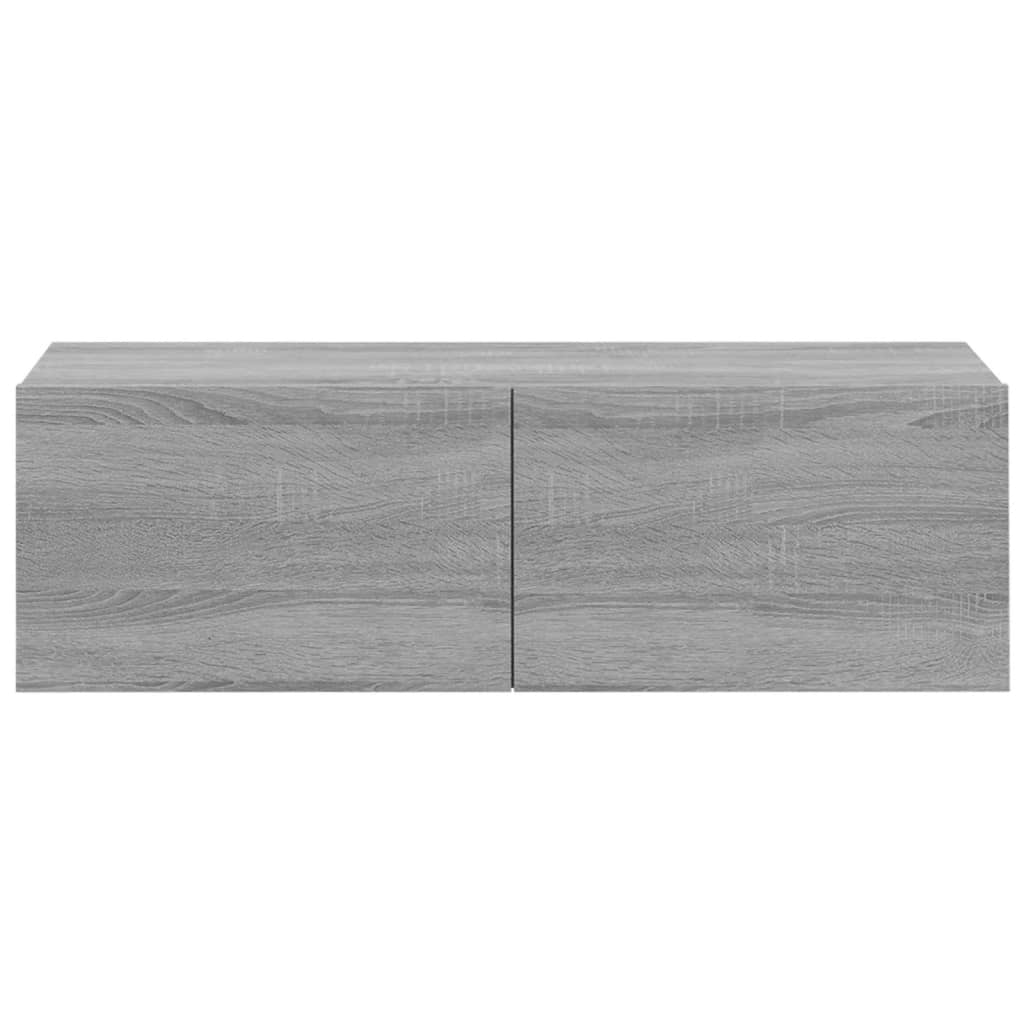 tv-skabe til væg 2 stk. 100x30x30 cm konstrueret træ grå sonoma