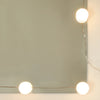 makeupbord med LED-lys 86,5x35x136 cm brun egetræsfarve