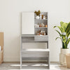 makeupbord med spejl 74,5x40x141 cm grå sonoma-eg