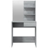 makeupbord med spejl 74,5x40x141 cm grå sonoma-eg
