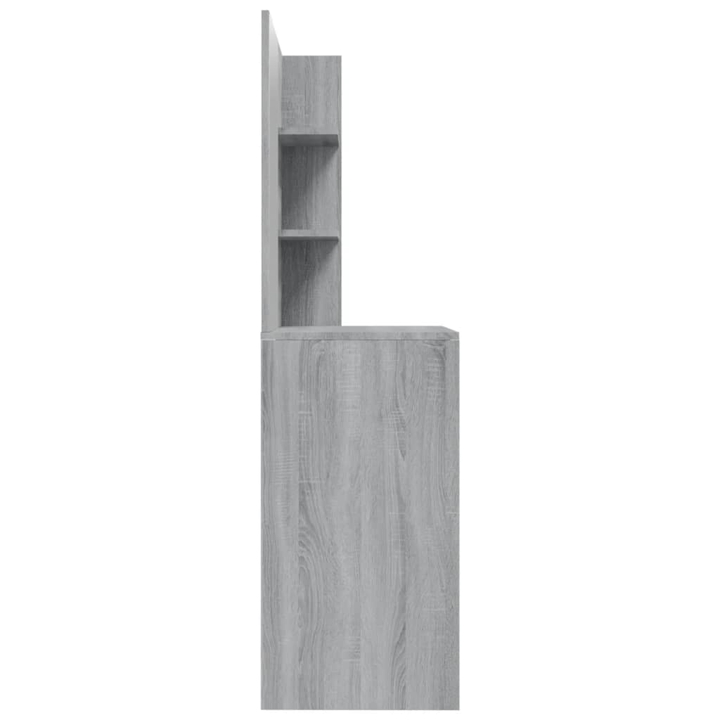 makeupbord med spejl 74,5x40x141 cm grå sonoma-eg