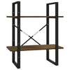 bogreol m. 2 hylder 60x30x70 cm konstrueret træ brun egetræ
