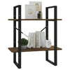 bogreol m. 2 hylder 60x30x70 cm konstrueret træ brun egetræ