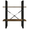 bogreol m. 2 hylder 60x30x70 cm konstrueret træ brun egetræ