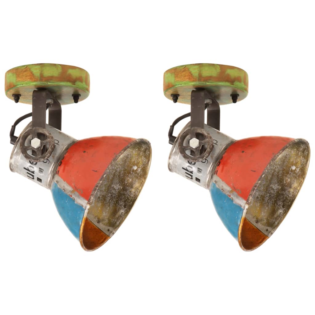 væg-/loftlamper 2 stk. 17x24 cm E27 genbrugsmaterialer