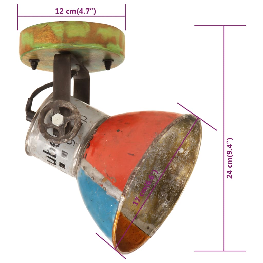 væg-/loftlamper 2 stk. 17x24 cm E27 genbrugsmaterialer