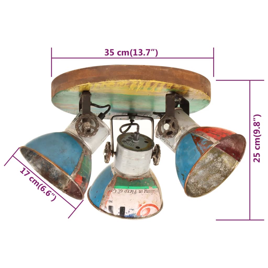 industriel loftlampe 25 W 42x25 cm E27 flerfarvet