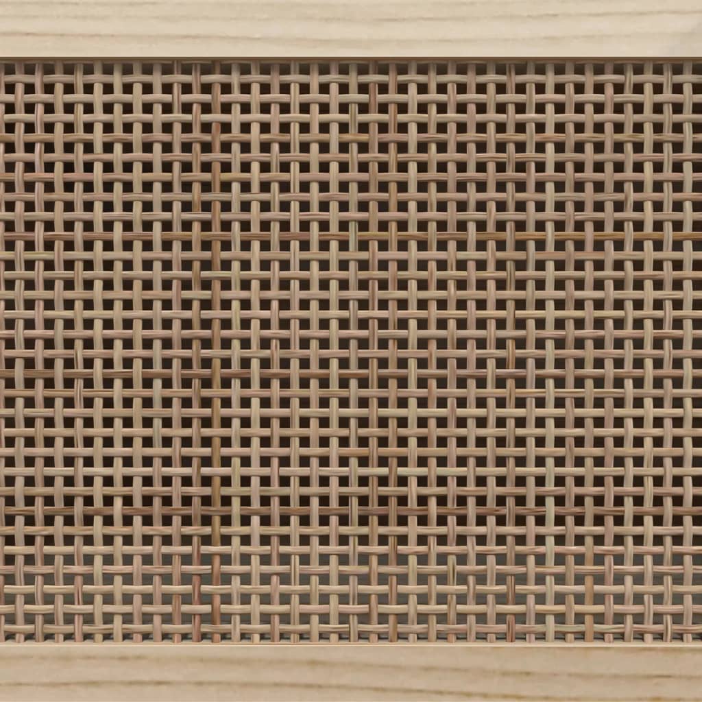tv-bord 80x30x40 cm massivt fyrretræ og naturlig rattan brun
