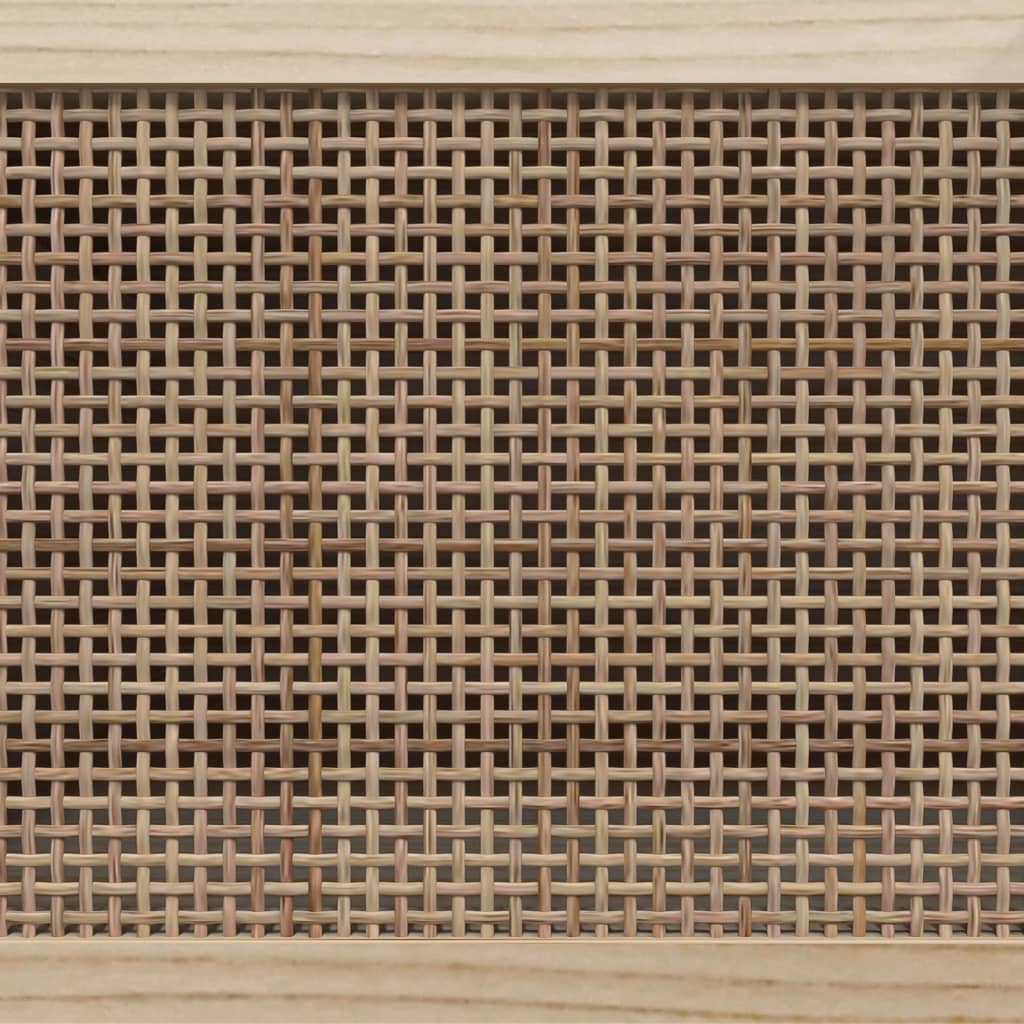 skænk 60x30x70 cm massivt fyrretræ og naturlig rattan hvid