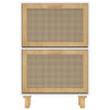 skoskab 52x25x80 cm konstrueret træ og naturlig rattan hvid