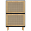 skoskab 52x25x80 cm konstrueret træ og naturlig rattan
