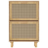 skoskab 52x25x80 cm konstrueret træ og naturlig rattan brun