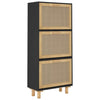 skoskab 52x25x115 cm konstrueret træ og naturlig rattan