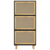 skoskab 52x25x115 cm konstrueret træ og naturlig rattan
