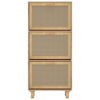 skoskab 52x25x115 cm konstrueret træ og naturlig rattan brun