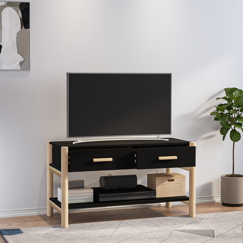 tv-bord 82x38x45 cm konstrueret træ sort