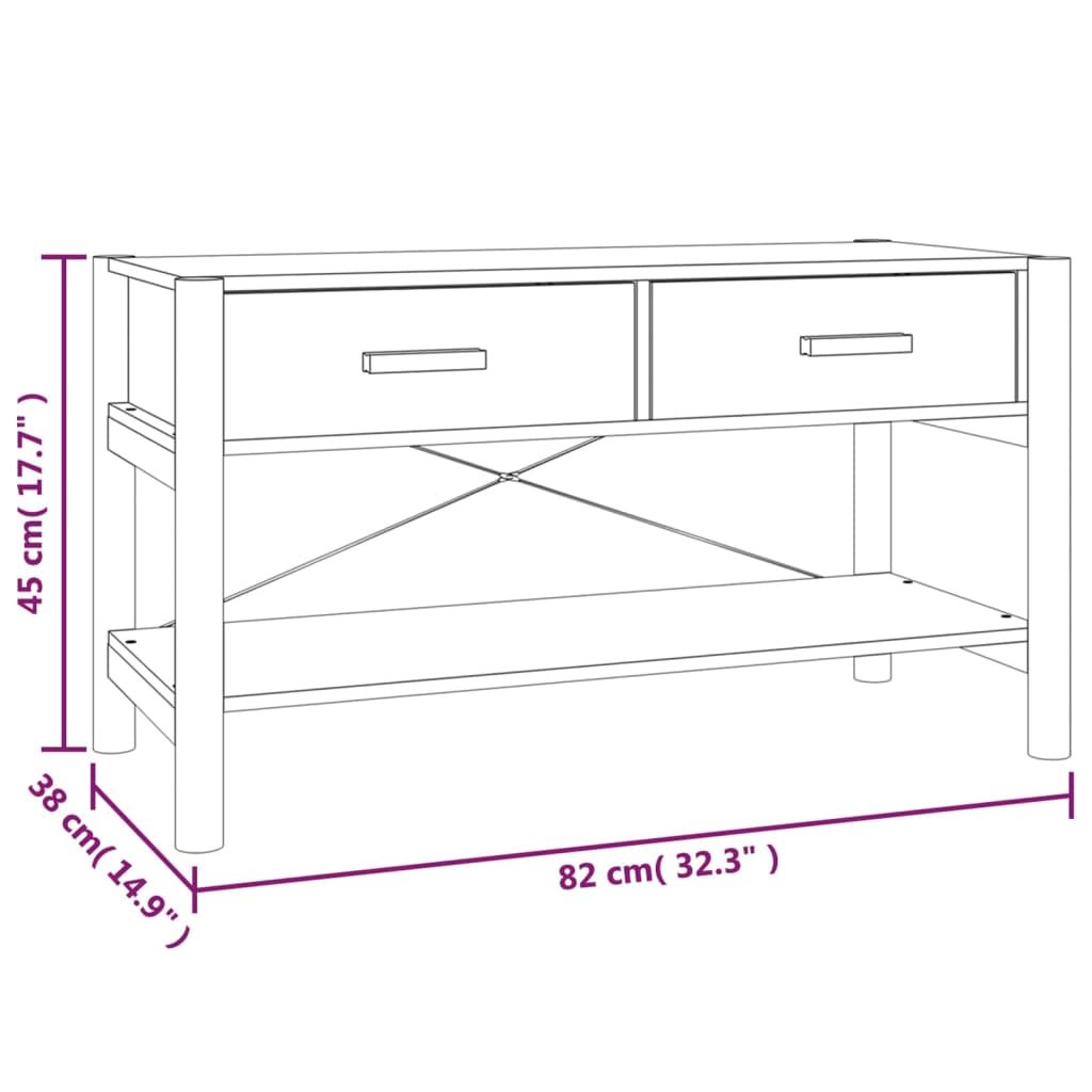 tv-bord 82x38x45 cm konstrueret træ sort