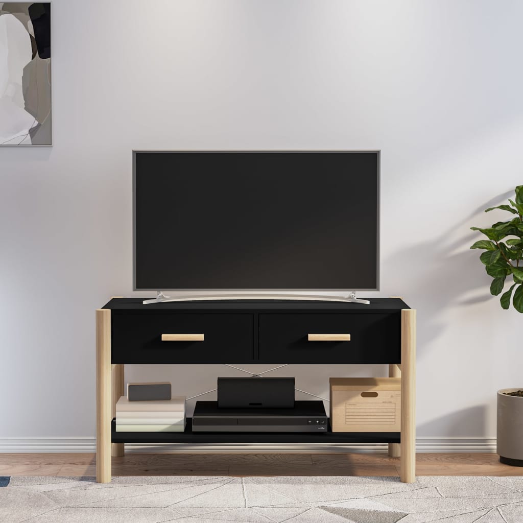 tv-bord 82x38x45 cm konstrueret træ sort